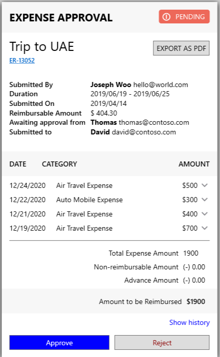 Expense Report First Iteration