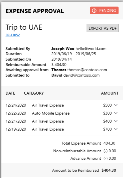 Expense Report First Iteration